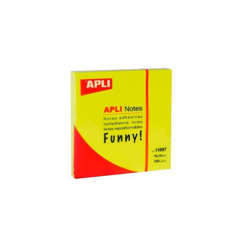 apli-notas-adhesivas-funny-75x75mm-bloc-100h-amarillo-fluorescente-12u-
