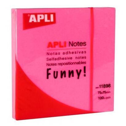 apli-notas-adhesivas-funny-75x75mm-bloc-100h-rosa-fluorescente-12u-