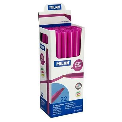 milan-marcador-fluorescente-junior-rosa-punta-biselada-caja-22u-