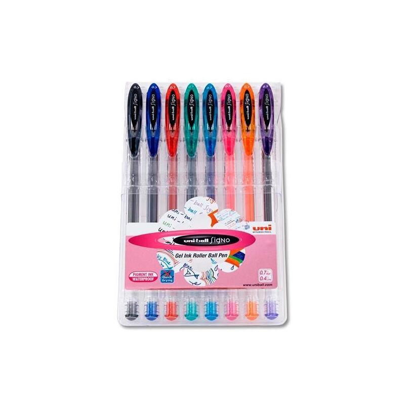 uniball-rollerball-signo-um-120-basico-8p-csurtidos-en-estuche-de-8