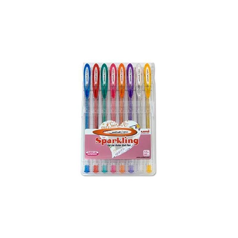 uniball-rollerball-sparkling-signo-um-120-sp-8p-csurtidos-en-estuche-de-8