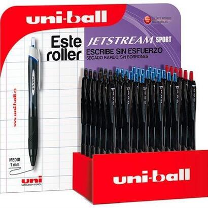 uniball-expositor-rollerball-jetstream-sxn-1573d-retractil-rojo-negro-azul-36u-
