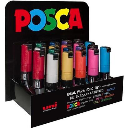 posca-marcador-pc-8k20p-no-permanente-punta-biselada-80mm-colores-surtidos-expositor-20u-