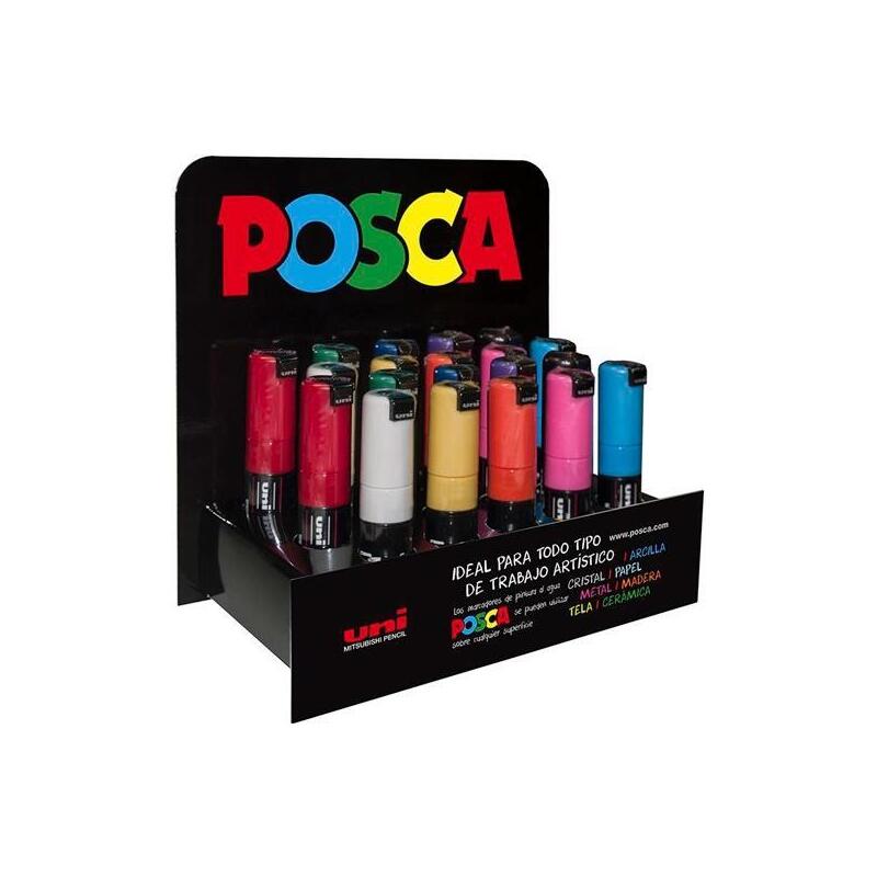 posca-marcador-pc-8k20p-no-permanente-punta-biselada-80mm-colores-surtidos-expositor-20u-
