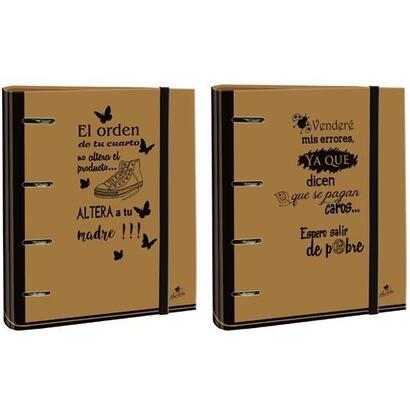 mariola-carpeblock-4-anillas-mixtas-40mm-folio-cgoma-carton-forrado-oro-plastificado-6-frases-disenos-surtidos