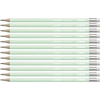 stabilo-lapiz-grafito-con-goma-swano-pastel-verde-12u-