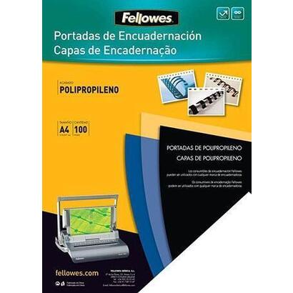 fellowes-pack-de-100-portadas-pp-azul-a4-280-micras