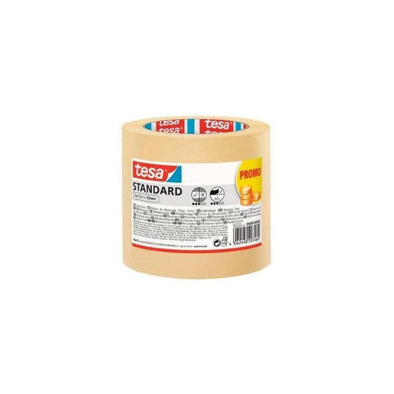 tesa-cinta-de-enmascarar-standard-adhesiva-para-pintor-50mx50mm-en-pack-de-2-rollos