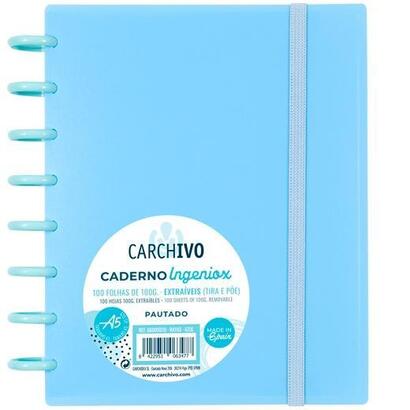 carchivo-cuaderno-ingeniox-espiral-a5-100h-cseparadores-extraibles-100gr-pautado-7mm-tapas-pp-semi-rigido-cierre-cgoma-azul