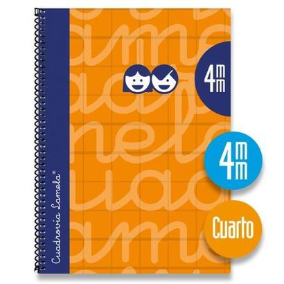 lamela-cuaderno-espiral-cubierta-extradura-80h-4-cuadricula-4mm-c-margen-naranja-pack-5u-