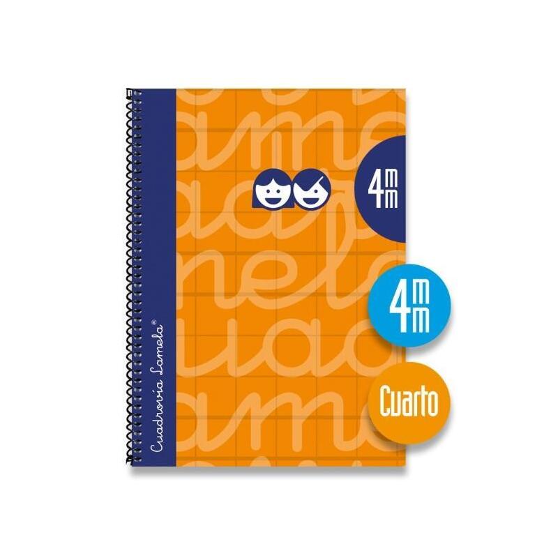 lamela-cuaderno-espiral-cubierta-extradura-80h-4-cuadricula-4mm-c-margen-naranja-pack-5u-