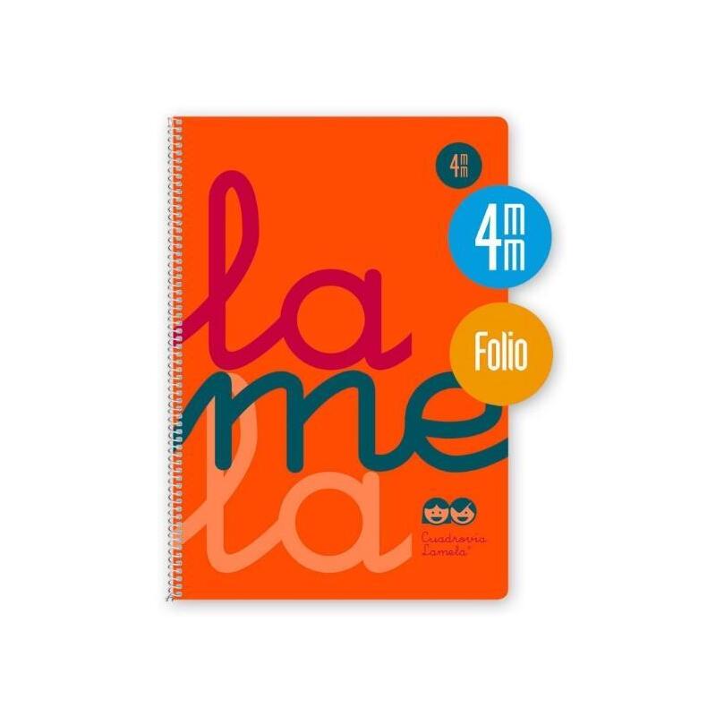 lamela-cuaderno-espiral-cubierta-pp-80h-folio-cuadricula-4mm-c-margen-naranja-pack-5u-