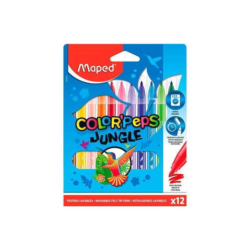 maped-rotuladores-colorpeps-jungle-20-estuche-de-12-csurtidos