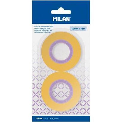 milan-cinta-adhesiva-transparente-rollo-12mm-x-33m-blister-2u-amarillo