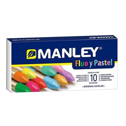 manley-estuche-de-10-ceras-blandas-60mm-csurtidos-fluorescentes-y-pastel
