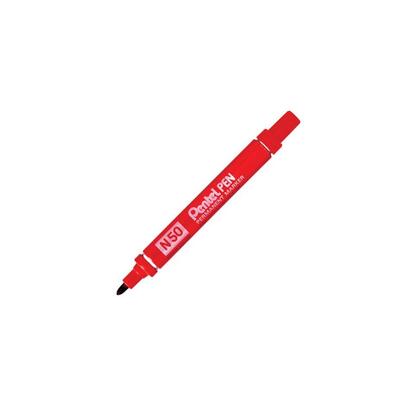 pentel-pen-n50-be-marcador-permanente-cuerpo-aluminio-rojo-y-punta-media-conica-12u-