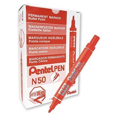 pentel-pen-marcador-permanente-aluminio-punta-biselada-rojo-12u-