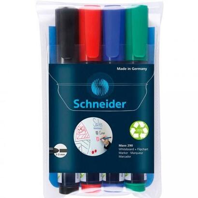 schneider-marcador-pizarra-blanca-maxx-290-1-gratis-recargable-estuche-de-4-csurtidos