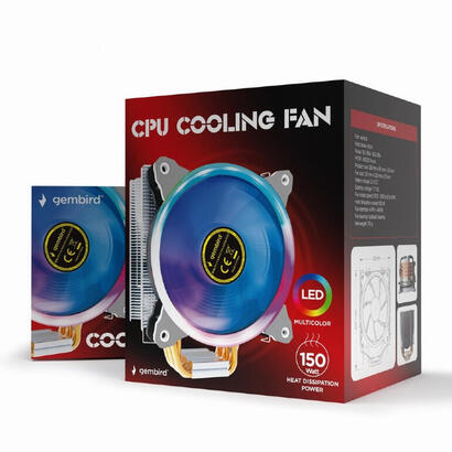 gembird-cpu-cooling-fan-huracan-argb-x130-12cm-150-w-multicolor-led-4-pin