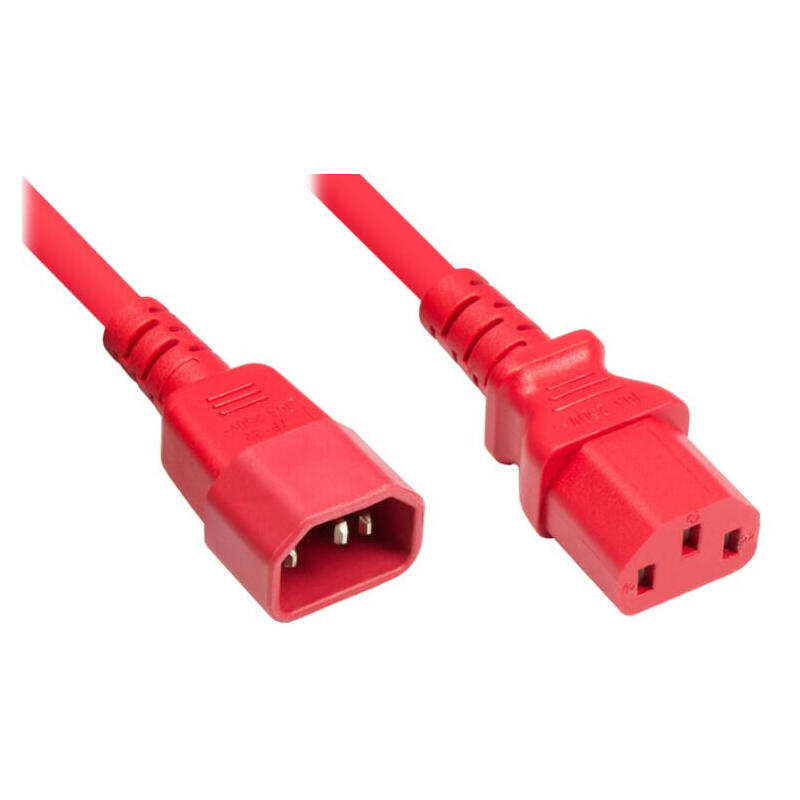 alcasa-1600-r015-cable-de-transmision-rojo-15-m-c13-acoplador-c14-acoplador