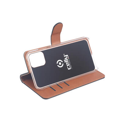 celly-wally-funda-para-iphone-12-155-cm-61-folio-negro-marron
