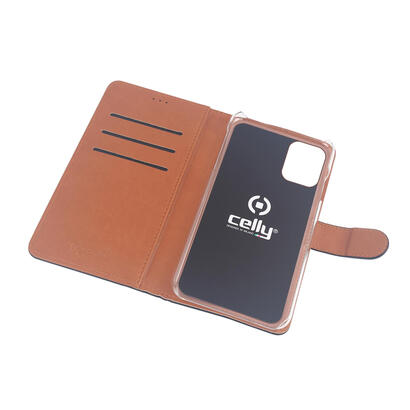 celly-wally-funda-para-iphone-12-155-cm-61-folio-negro-marron