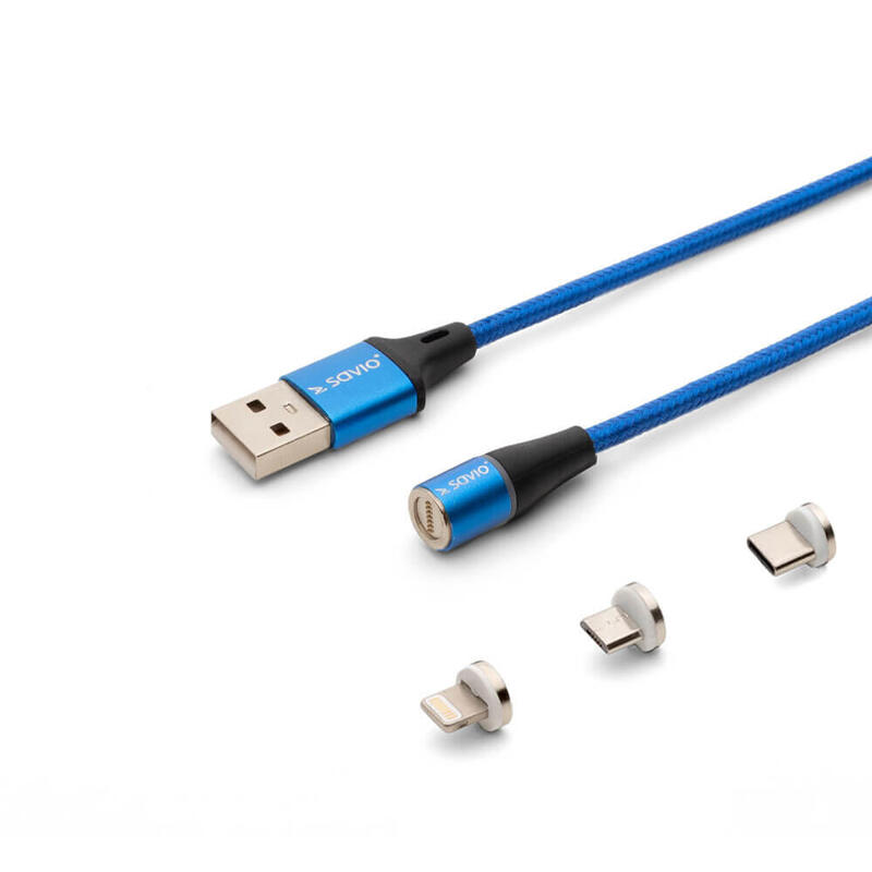 cable-magnetico-savio-usb-usb-tipo-c-micro-y-rayo-2m-azul-cl-157