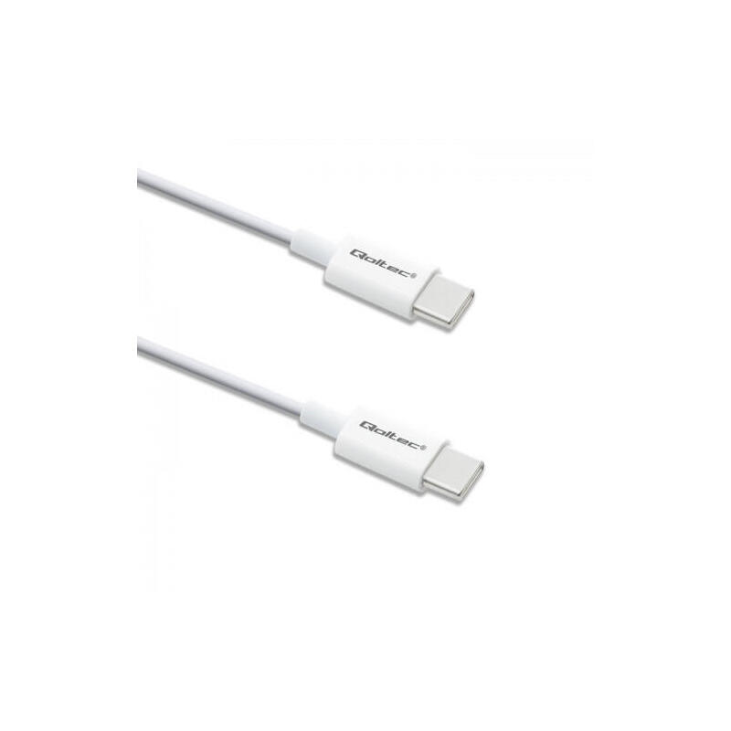 qoltec-52360-usb-20-tipo-c-cable-usb-20-tipo-c-60w-qc-30-pd-15m-white