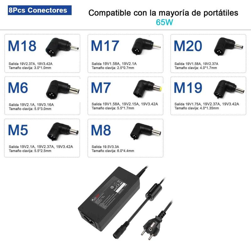 cargador-universal-para-portatiles-95-20v-65w-8-tips cargador-universal-para-portatiles-95-20v-65w-8-tips