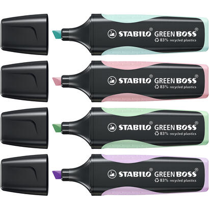 stabilo-green-boss-marcador-4-piezas-punta-de-cincel-verde-menta-rosa-violeta