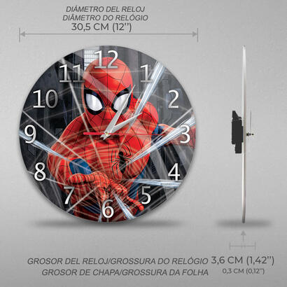 reloj-de-pared-leotec-brillo-spiderman-001-negro