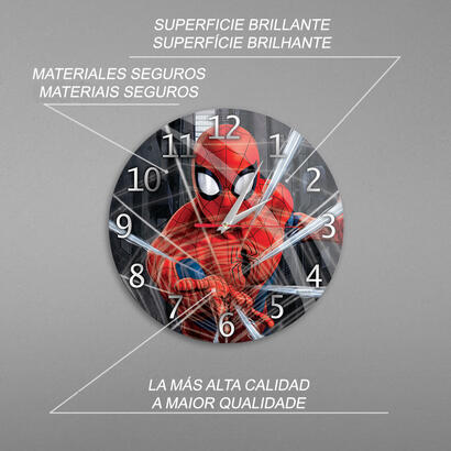 reloj-de-pared-leotec-brillo-spiderman-001-negro