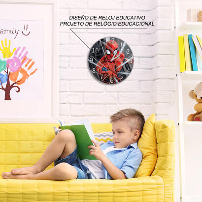 reloj-de-pared-leotec-brillo-spiderman-001-negro