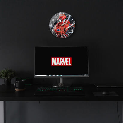reloj-de-pared-leotec-brillo-spiderman-001-negro