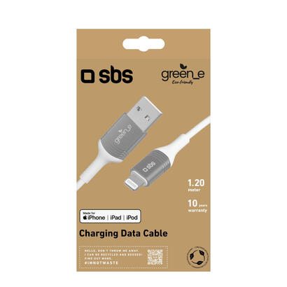 sbs-grecableusbip589w-cable-de-conector-lightning-12-m-plata-blanco