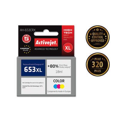 activejet-tinta-ah-653crx-para-impresoras-hp-recambio-hp-653xl-3ym74ae-premium-320-paginas-color