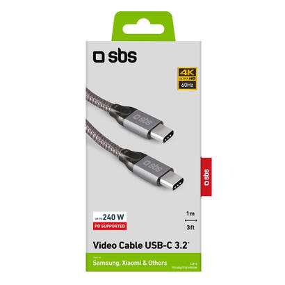 sbs-tecabletccvideow-cable-usb-1-m-usb-32-gen-1-31-gen-1-usb-c-blanco