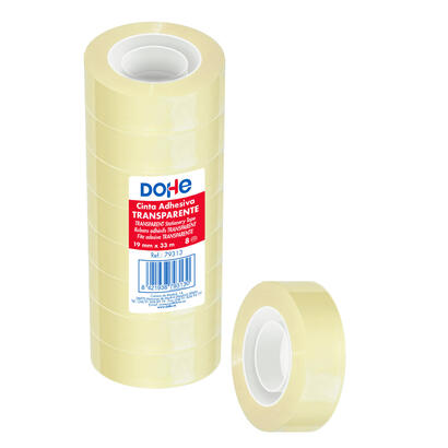dohe-pack-de-8-cintas-adhesivas-transparente-de-polipropileno-19mm-x-33m