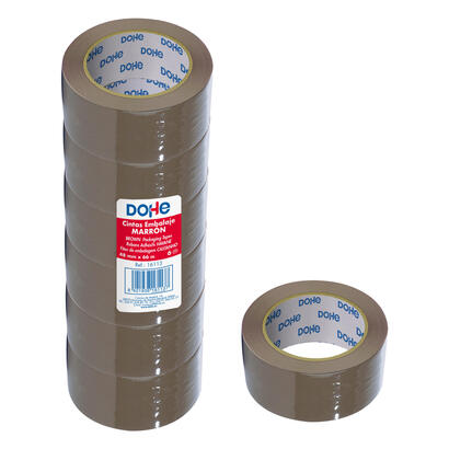 dohe-pack-de-6-precintos-de-polipropileno-medidas-48mm-x-66m-color-marron