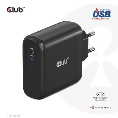 club3d-cargador-1xusb-typ-c-pd-100w-retail