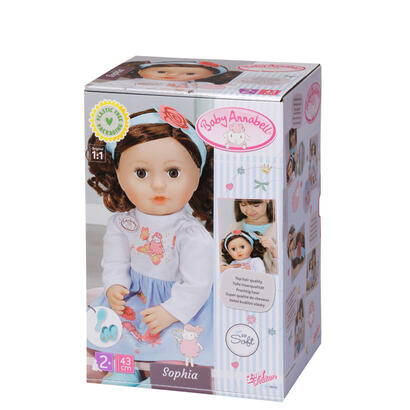 muneca-zapf-creation-baby-annabell-sophia-43cm-brunett-puppe-707234