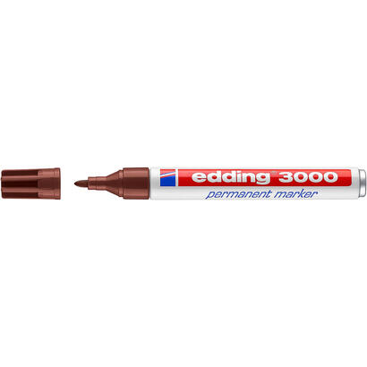 pack-de-10-unidades-edding-3000-rotulador-permanente-punta-redonda-de-15mm-trazo-entre-15-y-3mm-recargable-secado-rapido-color-m