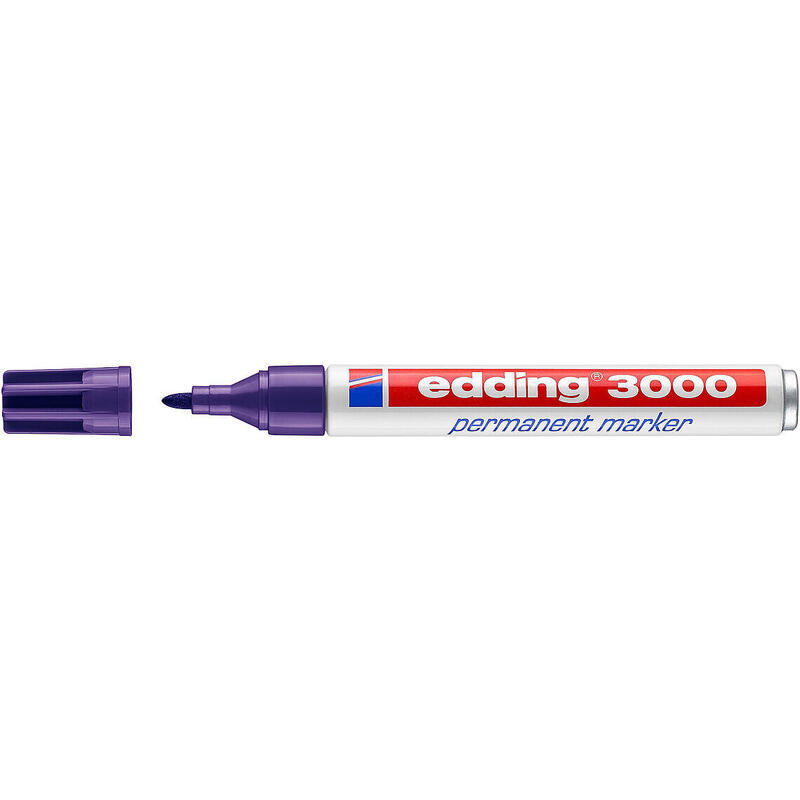 pack-de-10-unidades-edding-3000-rotulador-permanente-punta-redonda-de-15mm-trazo-entre-15-y-3mm-recargable-secado-rapido-color-v