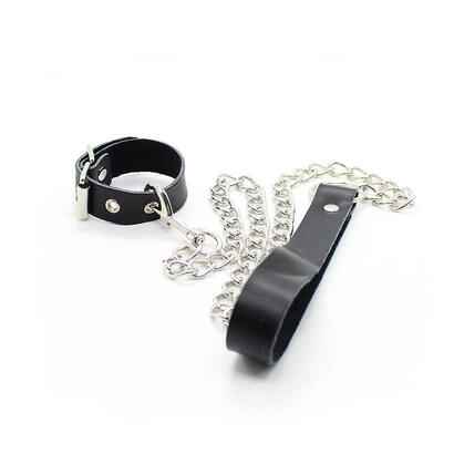 ohmama-fetish-collar-para-pene-y-correa-piel-con-cadena-metalica