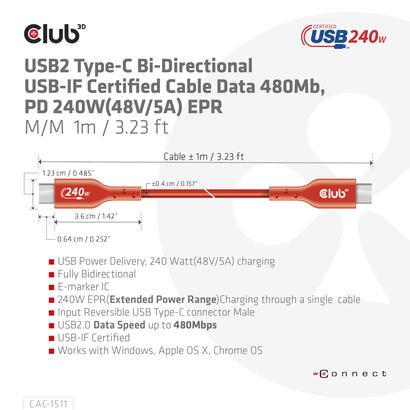 club3d-cable-usb-2-typ-c-pd-240w-480placa-base-4m-mm-retail
