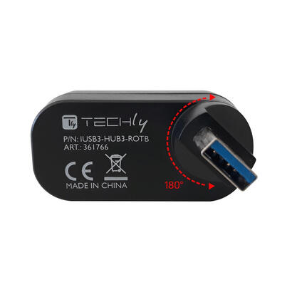 techly-mini-hub-giratorio-con-3-puertos-usb-30-negro