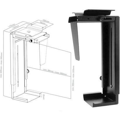 techly-ica-cs-66-soporte-de-cpu-soporte-para-instalacion-de-cpu-bajo-mesa-negro