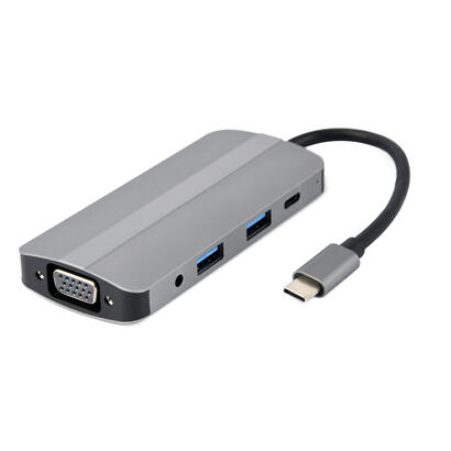 gembird-a-cm-combo8-02-usb-tipo-c-8in1-multi-port-adapter-hub-hdmi-vga-pd-card-reader-stereo-audio-silver