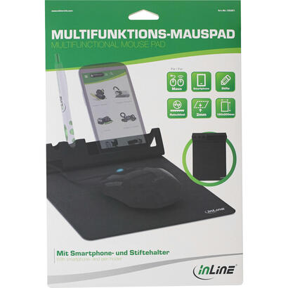 alfombrilla-de-raton-multifuncion-inline-con-soporte-para-smartphone-y-boligrafo-negra-plegable