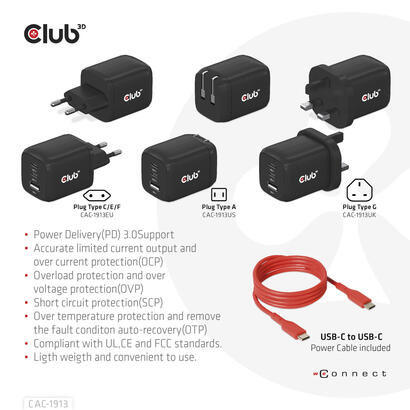 club3d-cargador-2xusb-typ-c-1xusb-typ-a-pd-65w-retail